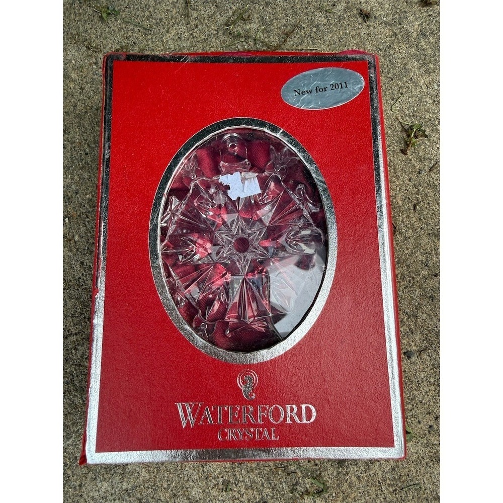 Waterford Crystal 2011 Snowflake Holiday Christmas Hanging Ornament+ Box faceted